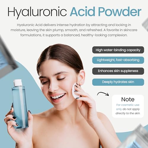 Pure Hyaluronic Acid Powder - 15g (0.52 oz) High Molecular Weight 1800 kDa