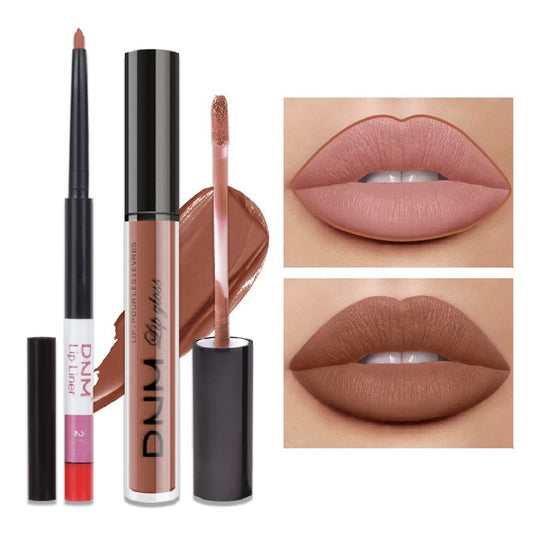 Medium Brown Beige Lip Liner & Matte Lipstick Set - Vegan, Long-Lasting, Waterproof | 2 Pcs