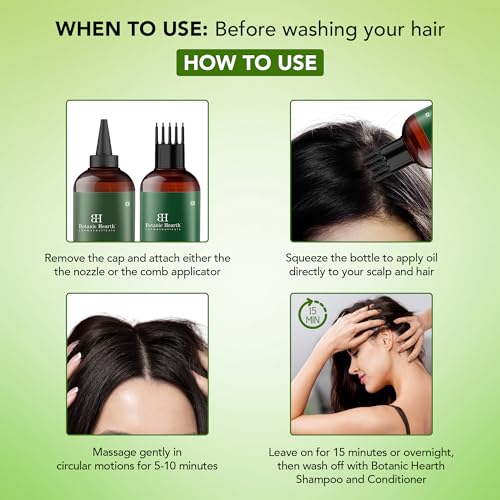 Botanic Hearth 100% Pure Tea Tree Scalp Oil for Hair Growth, Dandruff & Itchy Scalp Relief 6.7 Fl Oz | Infused with Coconut Oil | Repairs Dry Damaged Hair & Strengthens Hair | All Hair Types