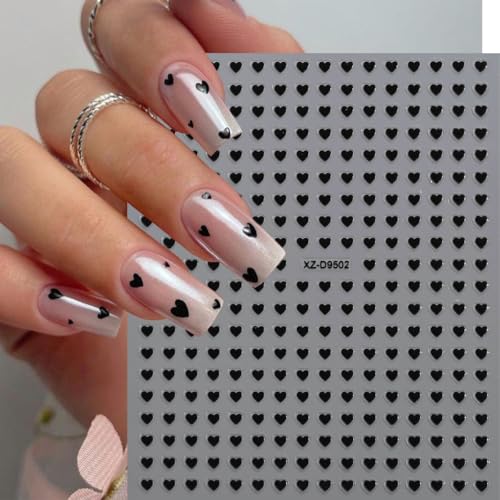 Winter Holiday Heart Nail Stickers Set 8 Sheets Romantic Valentines Manicure Decoration