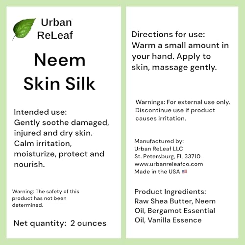 Urban ReLeaf Neem Skin Silk Healing Salve - Natural Shea Butter Balm, 2 oz