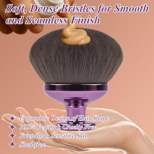 GloréBrochas 90MM Kabuki Self Tanner Brush - Purple Body Makeup Applicator