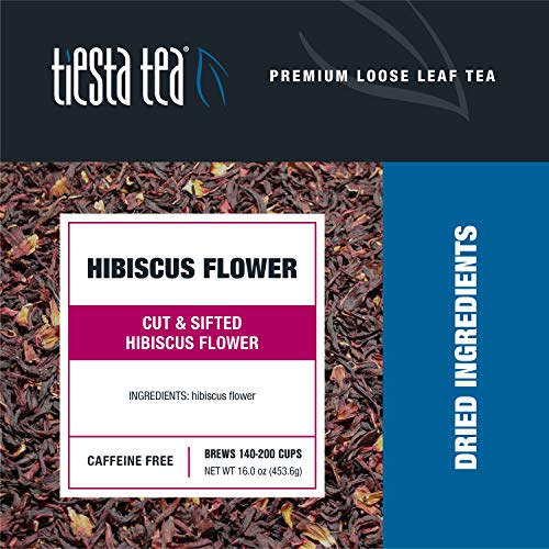 Tiesta Tea Dried Hibiscus Flowers - Premium Loose Leaf, 16 Oz