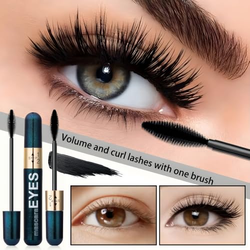 Dual-Effect Waterproof Black Mascara for Length & Volume