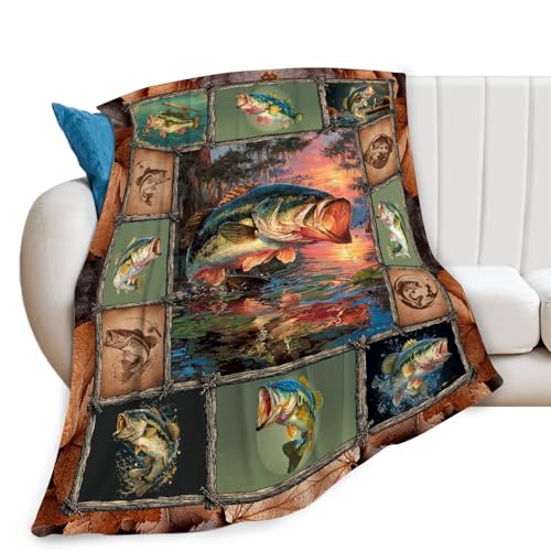 Fuzawet Soft Fleece Fish Throw Blanket - Cozy & Warm 40"x50"