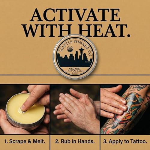 Seattle Pomade Co. Organic Tattoo Balm - Natural Healing Cream (2.5 oz)