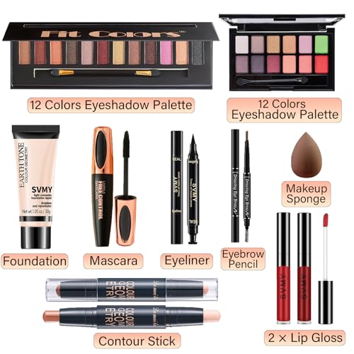 All-in-One Professional Makeup Kit with Cosmetic Bag for Beginners