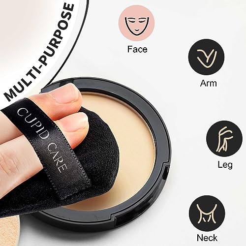CUPID CARE Triangle Powder Puff Set with 2 Travel Cases - 6 Pcs
