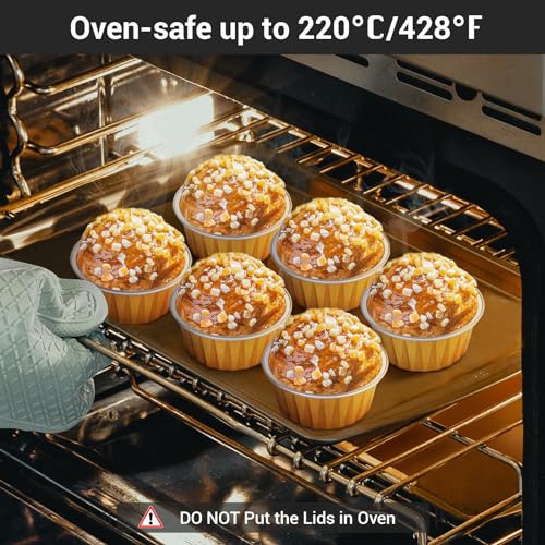 EUSOAR Mini Cheesecake Containers - 30pcs Disposable Foil Cups