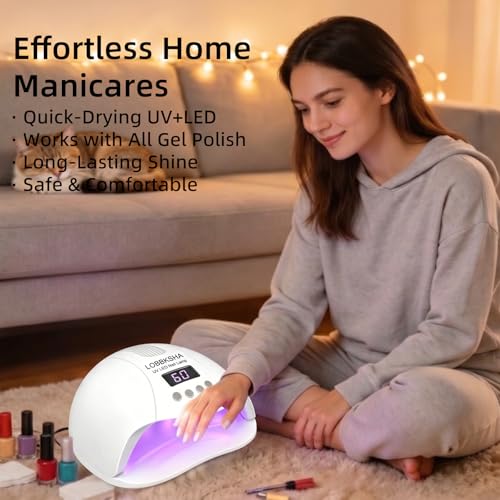 280W UV LED Nail Lamp for Fast Curing Gel Polish - Smart Sensor & 4 Timers