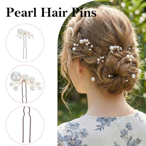 12pcs Pearl Hair Pins for Brides & Bridesmaids - Elegant Wedding Accessories