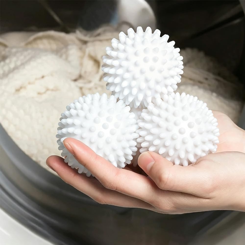 Reusable Laundry Sorter Balls - 6 Pack Fabric Softening Pellets Reduce Wrinkles & Static Cling | White