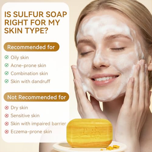 Bee & Flower 10% Sulfur Soap Bar for Acne Treatment - 3.4 Oz
