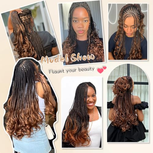 22 Inch French Curl Loose Wavy Braiding Hair - 7 Packs 1B/33/30