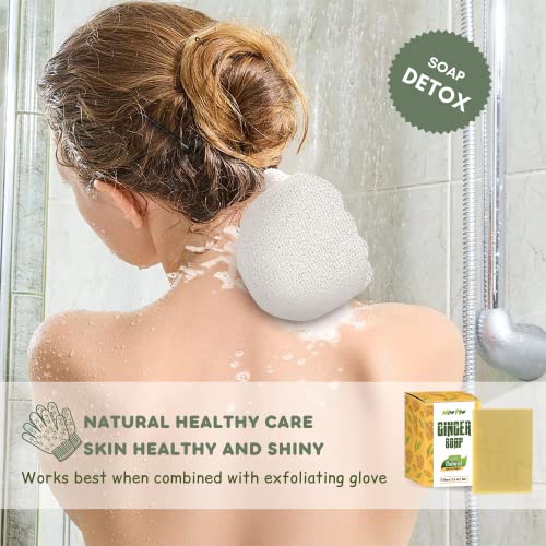 Ginger Lymphatic Drainage Soap for Cellulite Reduction & Skin Tightening - Natural Detox Bar