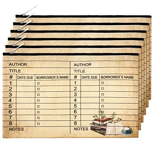 Yinder 6 Pcs Library Book Club Pouch - Retro Color