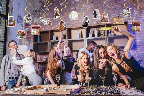 24 PCS Detective Hanging Decorations for Themed Parties