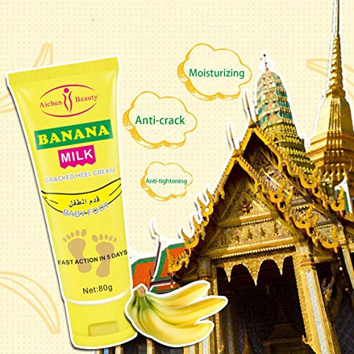 AICHUN BEAUTY Banana Milk Foot Cream - 80g Moisturizer for Cracked Heels