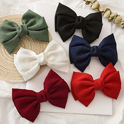 Riccioofy French Hair Bow Clips - 6pcs Barrette Accessories