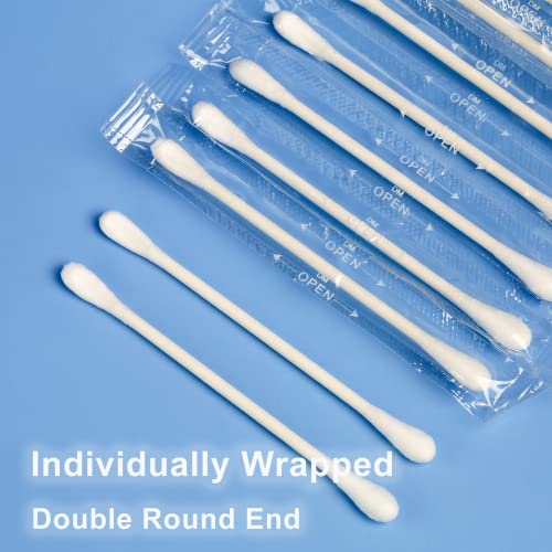 200 Count Individually Wrapped Cotton Swabs - Double Tipped for Ear & Beauty Care