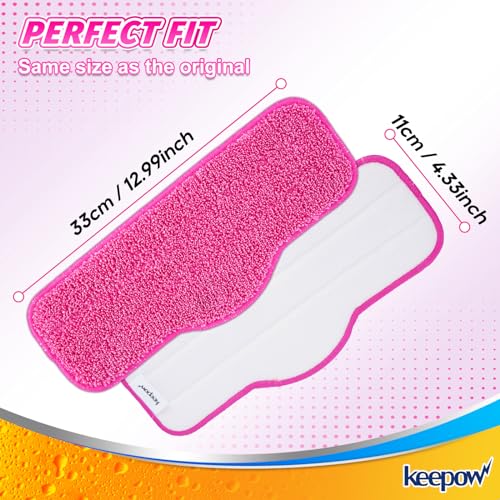 KEEPOW Microfiber Steam Mop Pads for Schenley Steam Mop - 4 Pack