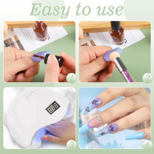 17-Piece Purple Nail Art Sponge Brush Set for Gradient & Ombre Manicures