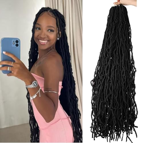 36 Inch Soft Locs Crochet Hair - 7 Packs of 1B Faux Locs