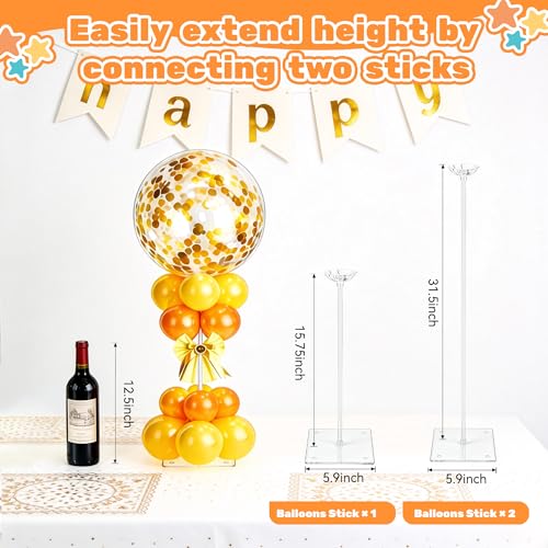 JOYYPOP Adjustable Balloon Stands - 4 Set for Table Centerpieces