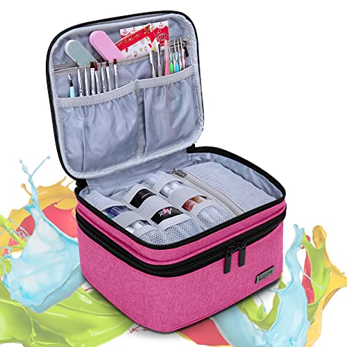 LUXJA Nail Polish Storage Case for 20 Bottles (15ml) - Pink