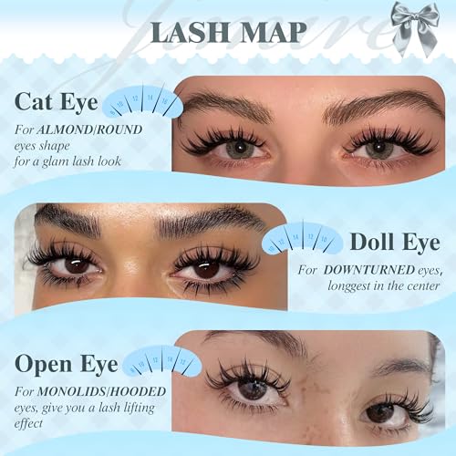 JIMIRE Manga Lash Clusters Kit - 150Pcs Wispy Anime Eyelash Extensions