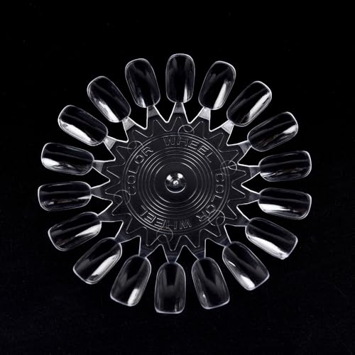 Siyuwuro 20Pcs Clear Nail Swatch Wheels for Acrylic Nail Art Display & Practice