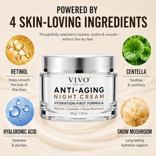 Vivo Per Lei Anti-Aging Night Cream with Hydrating Retinol for Sensitive Skin