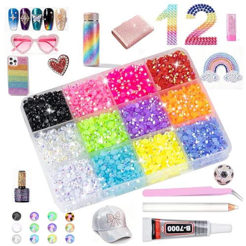 Complete 10000pcs Bedazzling Kit with 12 Colors Rhinestones