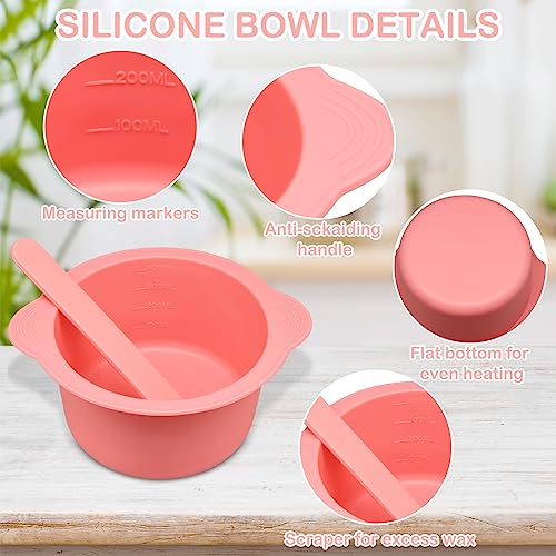HingTai 2Pcs Silicone Wax Warmer Liners with Spatulas for Hair Removal