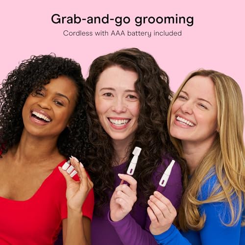 Conair Precision Eyebrow and Facial Trimmer for Women | Pain-free precision groomer with attachments for eyebrows, face, nose, and ears, White/Black, Model LLT2LW4