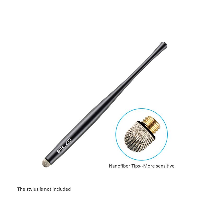 Elzo Replacement Fiber Tips, Pack of 10 Stylus Replaceable Mesh Tips with Nanofiber/Microfiber for Elzo Premium Metal Slim Capacitive Pens