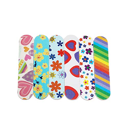 ZMOI Mini Emery Board Nail Files, 12-Pack Colorful Double-Grain Files