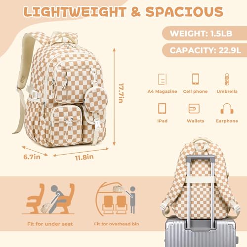 MOONBABY Girls School Backpack - Stylish Bookbag for Kids