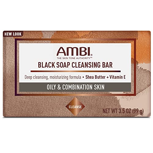Ambi Black Soap with Shea Butter & Aloe Vera - 3.5 Oz Facial Bar (Pack of 1)