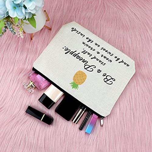 Sfodiary Pineapple Lovers Makeup Bag – Inspirational Gift for Women, Travel Pouch
