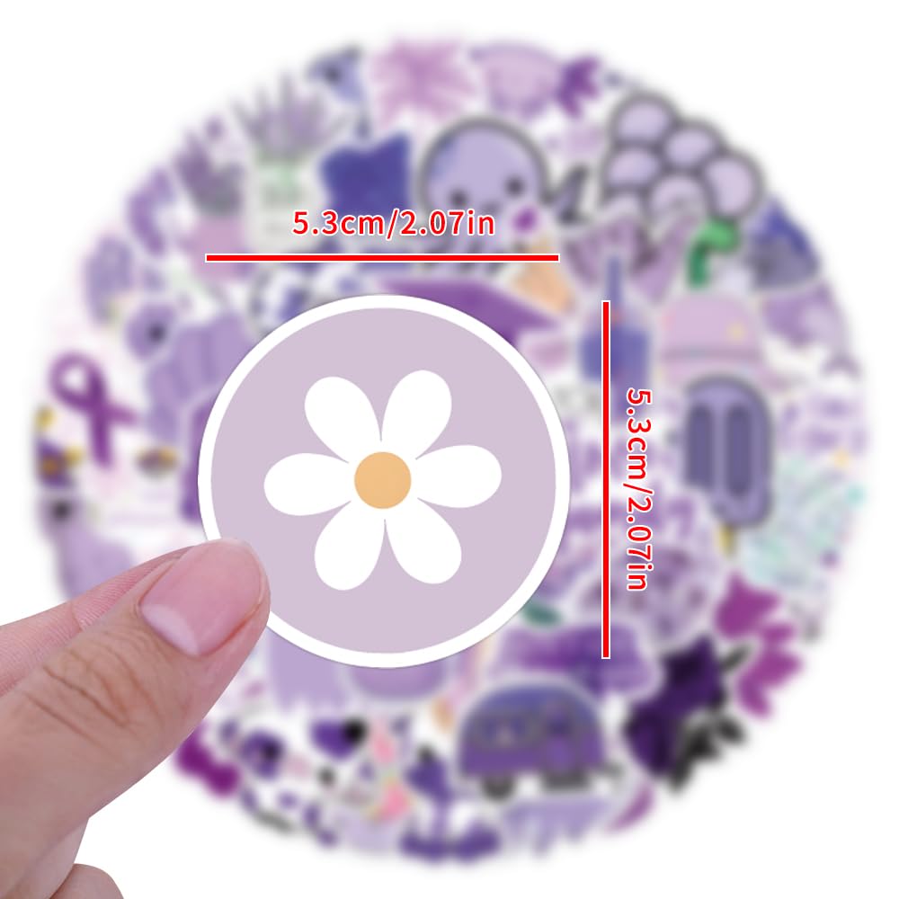 60Pcs Purple Stickers, Cute Aesthetic Purple Graffiti Stickers for Women Girls Kids Teens, Waterproof Vinyl Decals for Laptop Water Bottles Scrapbook Journal Notebook Diary Luggage Party Favors