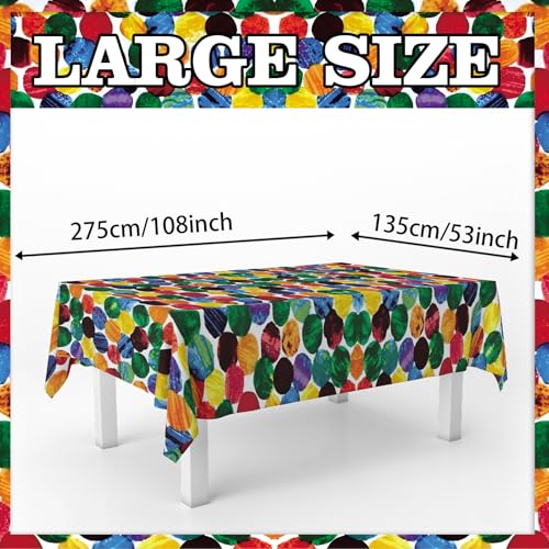 Colorful Candy Style Tablecloth - 53x108 Inch for Birthday Parties
