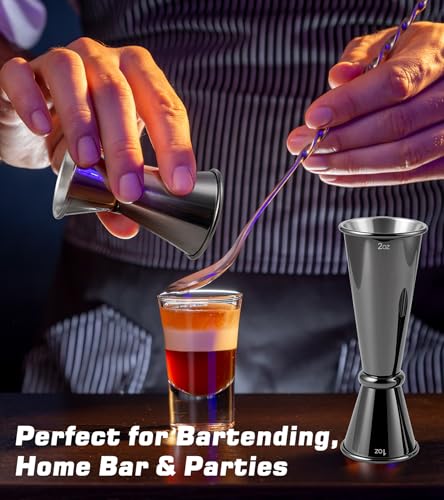 PAGWS 2-Pack Stainless Steel Cocktail Jiggers - 1oz/2oz & 0.5oz/1oz