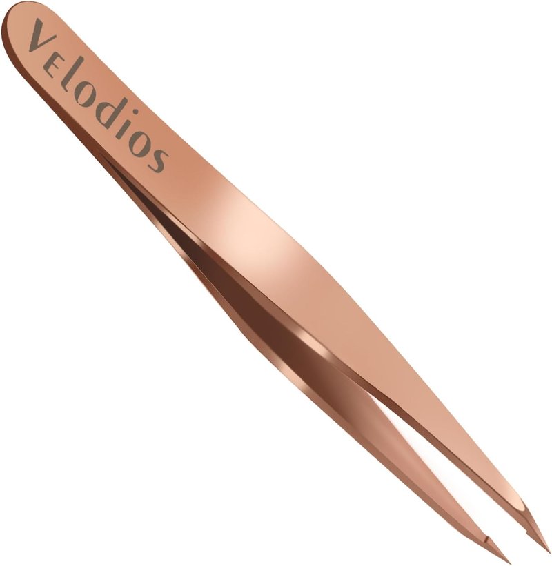 Pointed Tweezers for Women - Precision Stainless Steel Eyebrow & Facial Hair Removal | Rose Gold