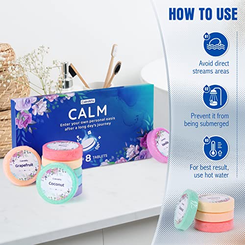 CalmNFiz Aromatherapy Shower Steamers 8 Pack - Relaxing Self Care Gift Set