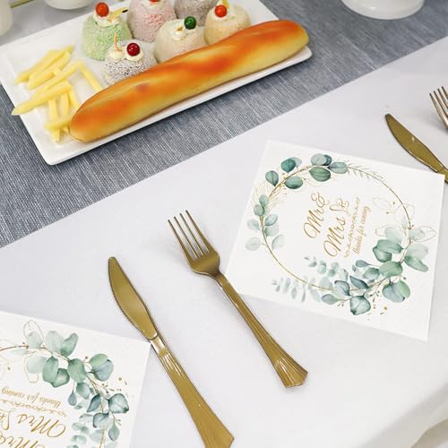 50 Pack Mr and Mrs Cocktail Napkins for Weddings & Parties