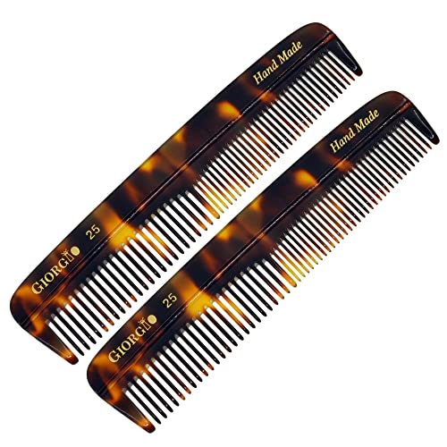 Giorgio 2-Pack Pocket Comb Set - Fine & Wide Tooth Hair Combs