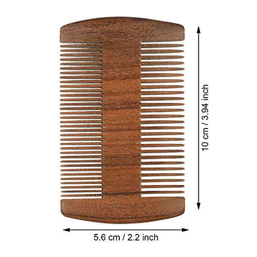 Boao 3-Piece Sandalwood Beard Comb Set – Brown (With Faux Leather Cases)