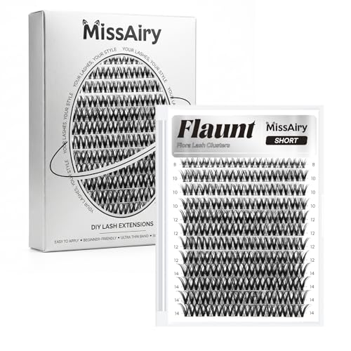 MissAiry Wispy Lash Clusters 8-14MM D-Curl DIY Eyelash Extension Kit