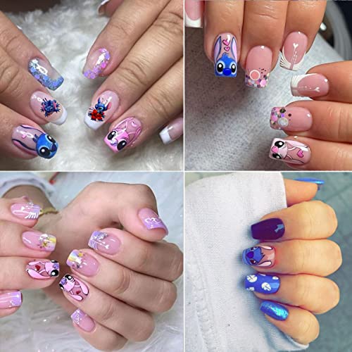 Kawaii Anime Nail Decals - 6 Sheets Cute Cartoon 3D Stickers